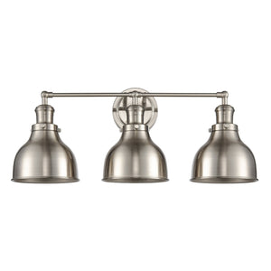 Atlas Haralson 2-Light Vanity Light Fixture – Elegant Metal Shades for Modern Bathroom Illumination Satin Nickel 24'' WL11318-NK