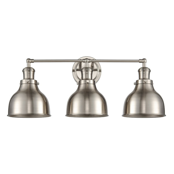Atlas Haralson 2-Light Vanity Light Fixture – Elegant Metal Shades for Modern Bathroom Illumination Satin Nickel 24'' WL11318-NK
