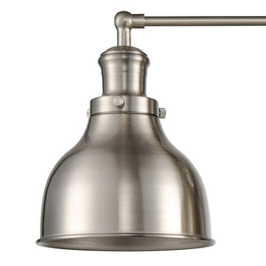Atlas Haralson 2-Light Vanity Light Fixture – Elegant Metal Shades for Modern Bathroom Illumination Satin Nickel 24'' WL11318-NK