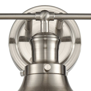 Atlas Haralson 2-Light Vanity Light Fixture – Elegant Metal Shades for Modern Bathroom Illumination Satin Nickel 24'' WL11318-NK