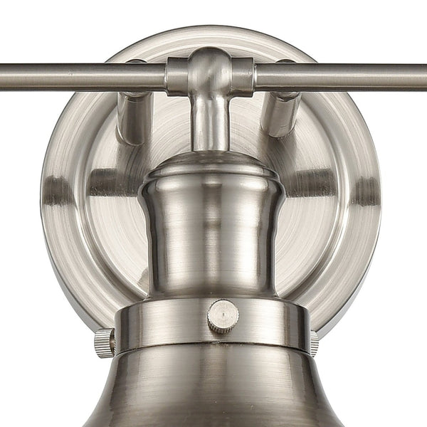Atlas Haralson 2-Light Vanity Light Fixture – Elegant Metal Shades for Modern Bathroom Illumination Satin Nickel 24'' WL11318-NK