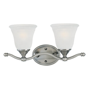 Atlas Harmony 2-Light Vanity Light Fixture - Elegant Satin Pewter & Frosted Glass for Timeless Style WL11319-SV