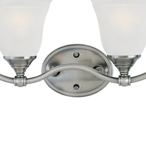 Atlas Harmony 2-Light Vanity Light Fixture - Elegant Satin Pewter & Frosted Glass for Timeless Style WL11319-SV