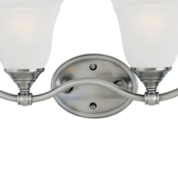Atlas Harmony 2-Light Vanity Light Fixture - Elegant Satin Pewter & Frosted Glass for Timeless Style WL11319-SV