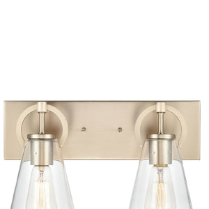 Atlas Harnell 2-Light Vanity Light Fixture - Elegant Glass Shades with Modern Charm for Bathrooms Champagne Gold 15'' WL11320-GD