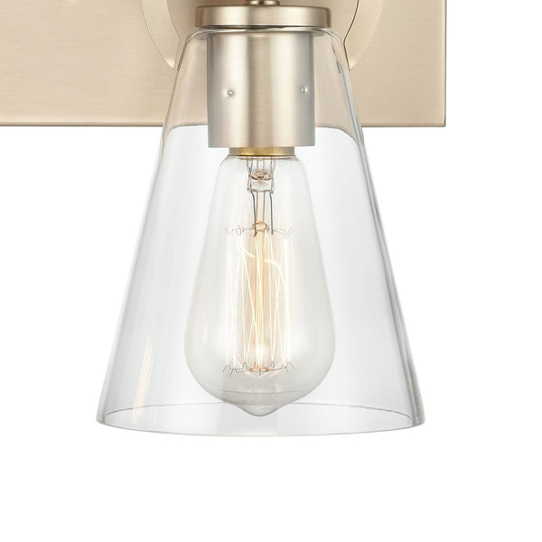 Atlas Harnell 2-Light Vanity Light Fixture - Elegant Glass Shades with Modern Charm for Bathrooms Champagne Gold 15'' WL11320-GD