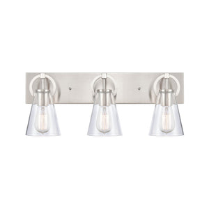 Atlas Harnell 2-Light Vanity Light Fixture - Elegant Glass Shades with Modern Charm for Bathrooms Brushed Nickel WL11321-NK
