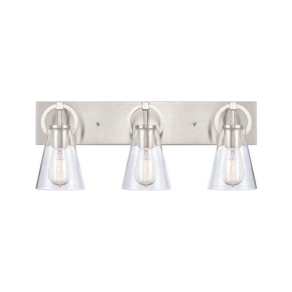 Atlas Harnell 2-Light Vanity Light Fixture - Elegant Glass Shades with Modern Charm for Bathrooms Brushed Nickel WL11321-NK