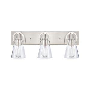 Atlas Harnell 2-Light Vanity Light Fixture - Elegant Glass Shades with Modern Charm for Bathrooms Brushed Nickel WL11321-NK
