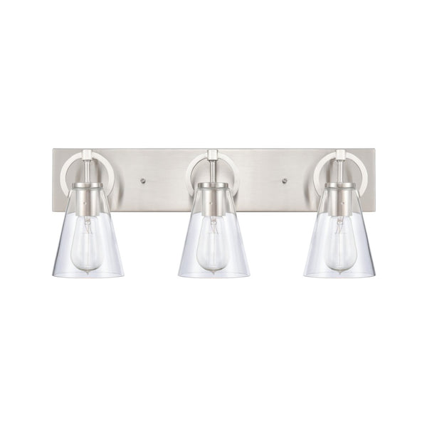 Atlas Harnell 2-Light Vanity Light Fixture - Elegant Glass Shades with Modern Charm for Bathrooms Brushed Nickel WL11321-NK