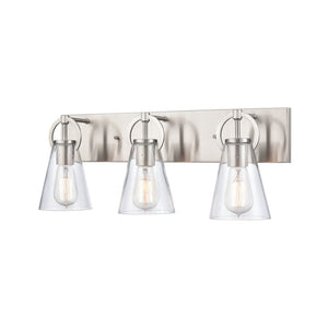 Atlas Harnell 2-Light Vanity Light Fixture - Elegant Glass Shades with Modern Charm for Bathrooms Brushed Nickel WL11321-NK