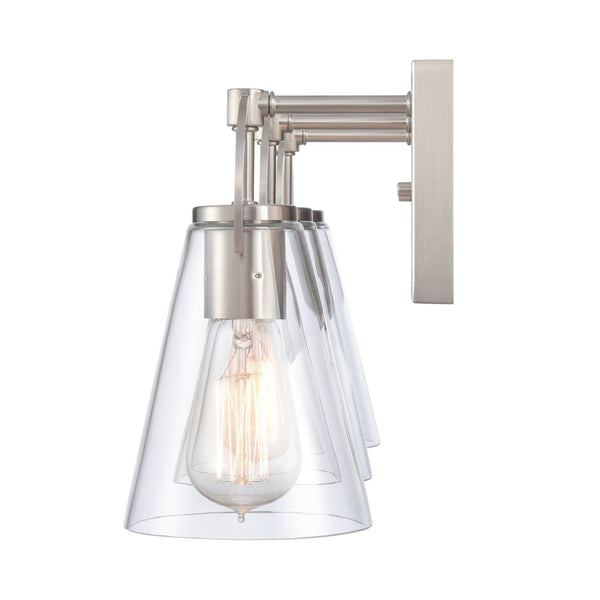 Atlas Harnell 2-Light Vanity Light Fixture - Elegant Glass Shades with Modern Charm for Bathrooms Brushed Nickel WL11321-NK