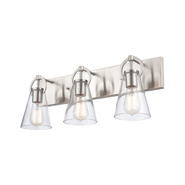 Atlas Harnell 2-Light Vanity Light Fixture - Elegant Glass Shades with Modern Charm for Bathrooms Brushed Nickel WL11321-NK