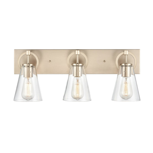 Atlas Harnell 2-Light Vanity Light Fixture - Elegant Glass Shades with Modern Charm for Bathrooms Champagne Gold 23'' WL11322-GD