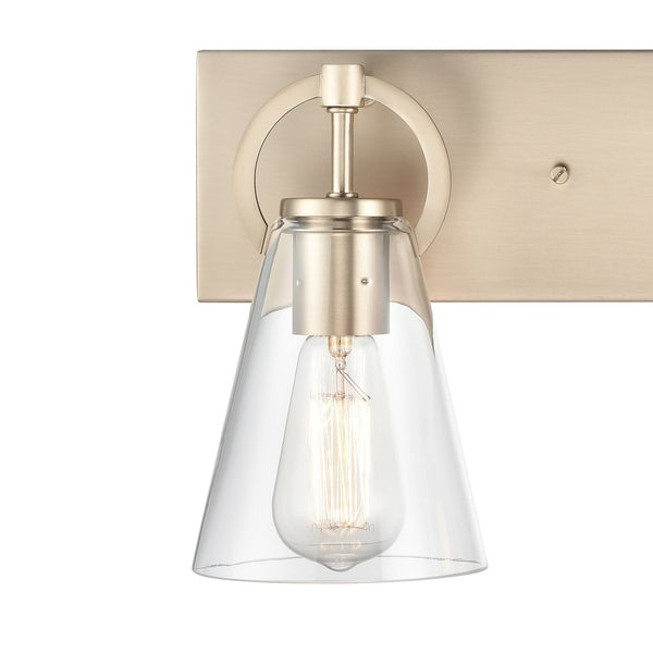 Atlas Harnell 2-Light Vanity Light Fixture - Elegant Glass Shades with Modern Charm for Bathrooms Champagne Gold 23'' WL11322-GD