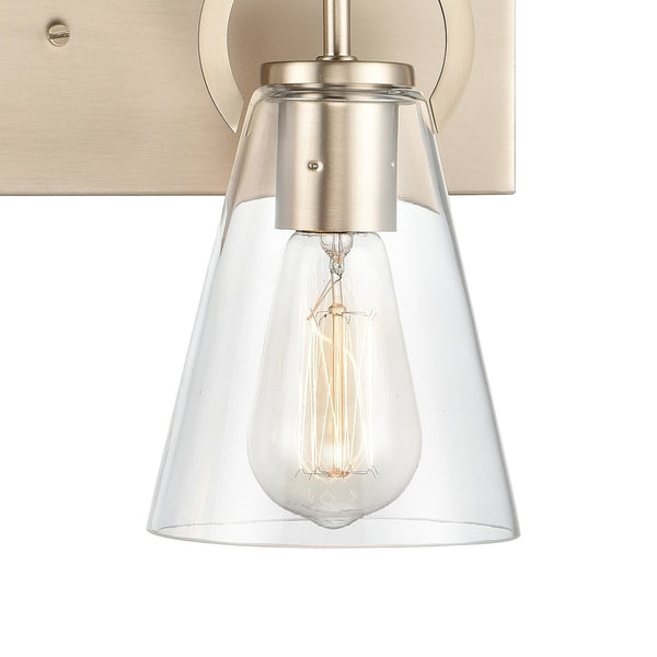Atlas Harnell 2-Light Vanity Light Fixture - Elegant Glass Shades with Modern Charm for Bathrooms Champagne Gold 23'' WL11322-GD