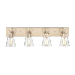 Atlas Harnell 2-Light Vanity Light Fixture - Elegant Glass Shades with Modern Charm for Bathrooms Champagne Gold 31.5'' WL11323-GD