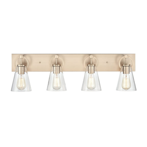Atlas Harnell 2-Light Vanity Light Fixture - Elegant Glass Shades with Modern Charm for Bathrooms Champagne Gold 31.5'' WL11323-GD