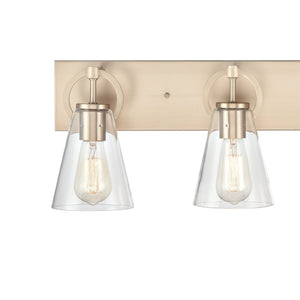 Atlas Harnell 2-Light Vanity Light Fixture - Elegant Glass Shades with Modern Charm for Bathrooms Champagne Gold 31.5'' WL11323-GD