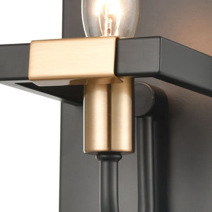 Atlas Heathrow 2-Light Vanity Light Fixture – Contemporary Design with Satin Brass Accents for Modern Spaces Matte Black 5'' WL11325-BK