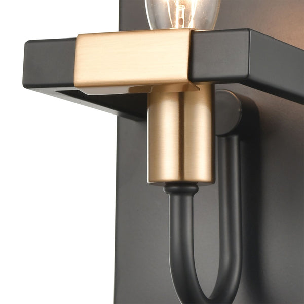 Atlas Heathrow 2-Light Vanity Light Fixture – Contemporary Design with Satin Brass Accents for Modern Spaces Matte Black 5'' WL11325-BK