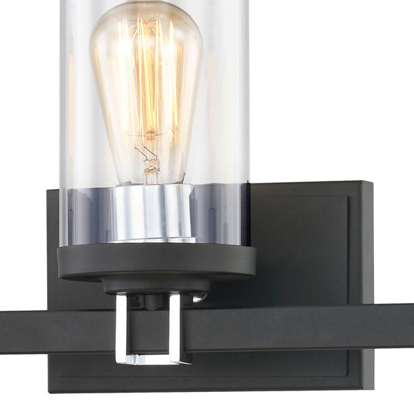 Atlas Holdfast 22" Wide 3-Light Vanity Light - Modern Industrial Design with Charcoal & Chrome Accents WL11327-BK1