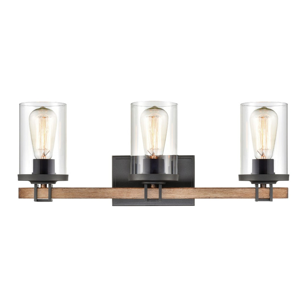 Atlas Holdfast 22'' Wide 3-Light Vanity Light - Modern Industrial Style with Charcoal & Chrome Finish WL11327-BK2