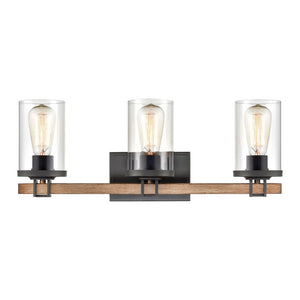 Atlas Holdfast 22'' Wide 3-Light Vanity Light - Modern Industrial Style with Charcoal & Chrome Finish WL11327-BK2