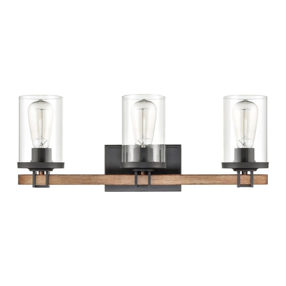 Atlas Holdfast 22'' Wide 3-Light Vanity Light - Modern Industrial Style with Charcoal & Chrome Finish WL11327-BK2