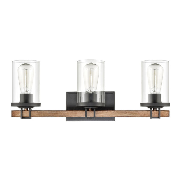 Atlas Holdfast 22'' Wide 3-Light Vanity Light - Modern Industrial Style with Charcoal & Chrome Finish WL11327-BK2