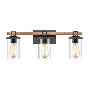 Atlas Holdfast 22'' Wide 3-Light Vanity Light - Modern Industrial Style with Charcoal & Chrome Finish WL11327-BK2