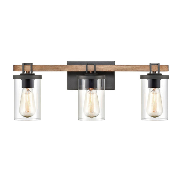 Atlas Holdfast 22'' Wide 3-Light Vanity Light - Modern Industrial Style with Charcoal & Chrome Finish WL11327-BK2