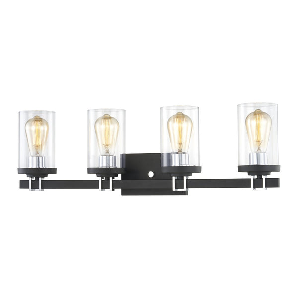 Atlas Holdfast 2-Light Vanity Light Fixture - Modern Design with Buckle Detail and Polished Chrome Accents Charcoal 28'' WL11328-BK1