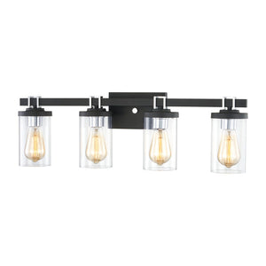 Atlas Holdfast 2-Light Vanity Light Fixture - Modern Design with Buckle Detail and Polished Chrome Accents Charcoal 28'' WL11328-BK1