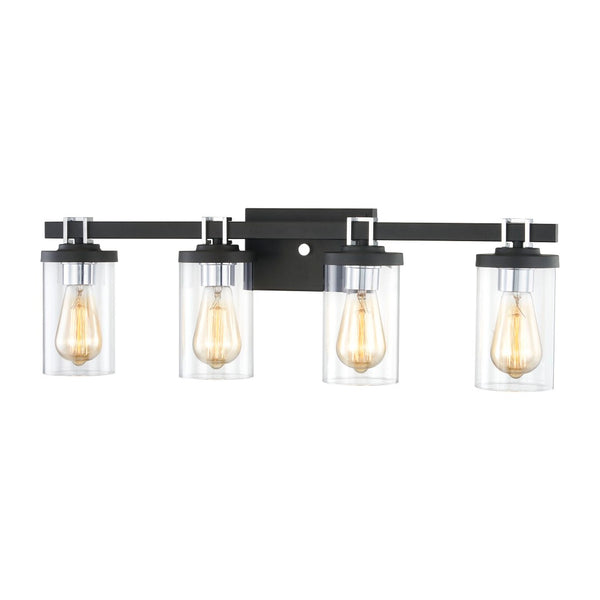 Atlas Holdfast 2-Light Vanity Light Fixture - Modern Design with Buckle Detail and Polished Chrome Accents Charcoal 28'' WL11328-BK1