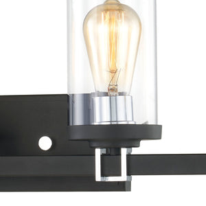Atlas Holdfast 2-Light Vanity Light Fixture - Modern Design with Buckle Detail and Polished Chrome Accents Charcoal 28'' WL11328-BK1