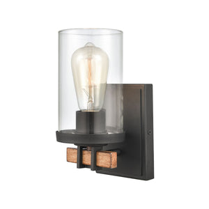 Atlas Holdfast 9'' High 1-Light Sconce – Modern Industrial Charcoal & Chrome Fixture for Stylish Spaces WL11329-BK2
