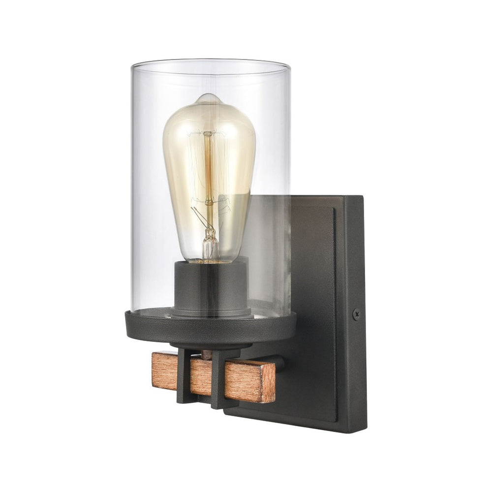 Atlas Holdfast 9'' High 1-Light Sconce – Modern Industrial Charcoal & Chrome Fixture for Stylish Spaces WL11329-BK2