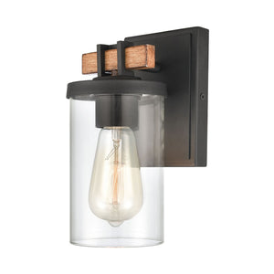Atlas Holdfast 9'' High 1-Light Sconce – Modern Industrial Charcoal & Chrome Fixture for Stylish Spaces WL11329-BK2