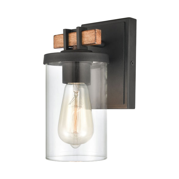 Atlas Holdfast 9'' High 1-Light Sconce – Modern Industrial Charcoal & Chrome Fixture for Stylish Spaces WL11329-BK2