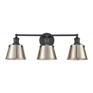 Atlas Holgate 24'' Wide 3-Light Industrial Vanity Light - Charcoal with Satin Nickel Accents for Style WL11330-NK