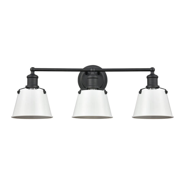 Atlas Holgate 3-Light Vanity Light Fixture - Charcoal Modern Farmhouse Style for Kitchens & Bathrooms WL11330-WH