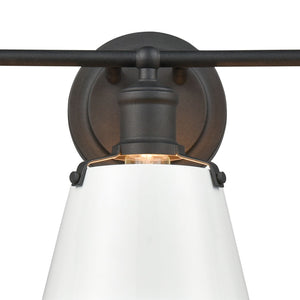 Atlas Holgate 3-Light Vanity Light Fixture - Charcoal Modern Farmhouse Style for Kitchens & Bathrooms WL11330-WH