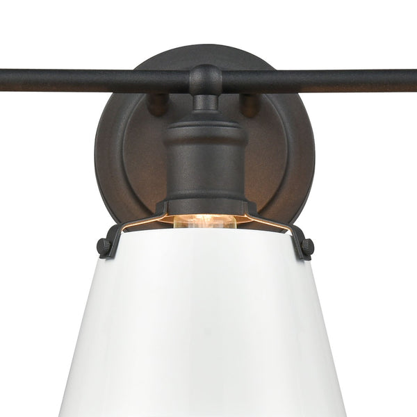 Atlas Holgate 3-Light Vanity Light Fixture - Charcoal Modern Farmhouse Style for Kitchens & Bathrooms WL11330-WH