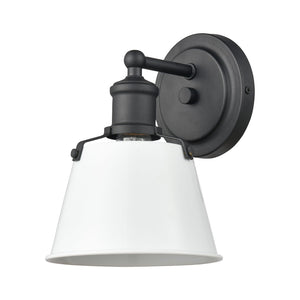 Atlas Holgate 1-Light Sconce - Modern Farmhouse Meets Industrial Charm for Stylish Indoor Illumination Charcoal 6'' WL11331-WH