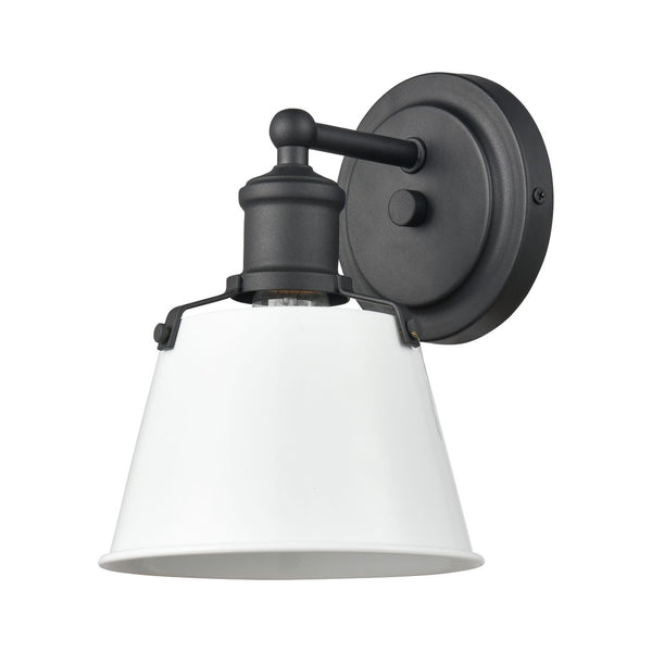 Atlas Holgate 1-Light Sconce - Modern Farmhouse Meets Industrial Charm for Stylish Indoor Illumination Charcoal 6'' WL11331-WH