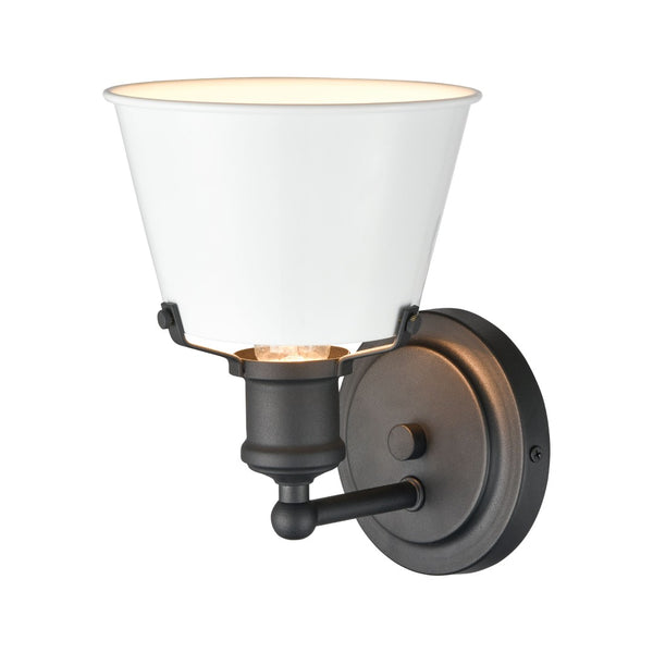 Atlas Holgate 1-Light Sconce - Modern Farmhouse Meets Industrial Charm for Stylish Indoor Illumination Charcoal 6'' WL11331-WH