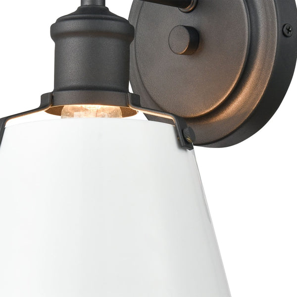 Atlas Holgate 1-Light Sconce - Modern Farmhouse Meets Industrial Charm for Stylish Indoor Illumination Charcoal 6'' WL11331-WH