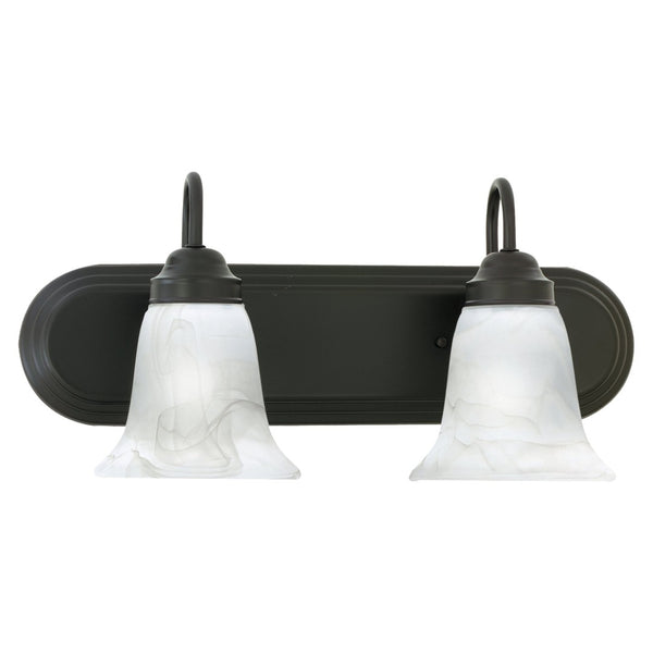Atlas Homestead 2-Light Vanity Fixture with Smoked Glass Shades for Timeless Bathroom Illumination Painted Bronze 18'' WL11332-BZ