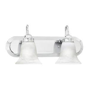 Atlas Homestead 2-Light Vanity Fixture with Smoked Glass Shades for Timeless Bathroom Illumination Chrome 18'' WL11332-CH